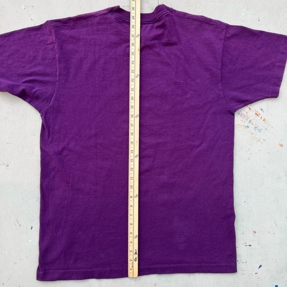 Men's VTG Fruit Loom T-Shirt Purple Southwest Painting Skull XL USA Ranch Cowboy - Picture 11 of 14